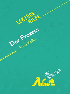 cover image of Der Prozess von Franz Kafka (Lektürehilfe)